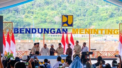 Presiden Prabowo Resmikan Bendungan Meninting, Air Harus Sampai kepada Petani