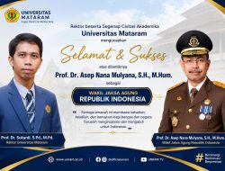 Prof Sukardi: Pengangkatan Prof Asep Nana Mulyana Jadi Wakajagung Kebanggaan Besar bagi Unram