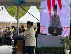 Prabowo Resmikan Bendungan Meninting, Ajak Seluruh Pemimpin Bersatu dan Berantas Korupsi